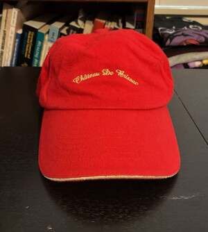 CANADIAN Chateau De Brissac Red Embroidered Dad Hat Strapback Cap